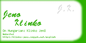 jeno klinko business card